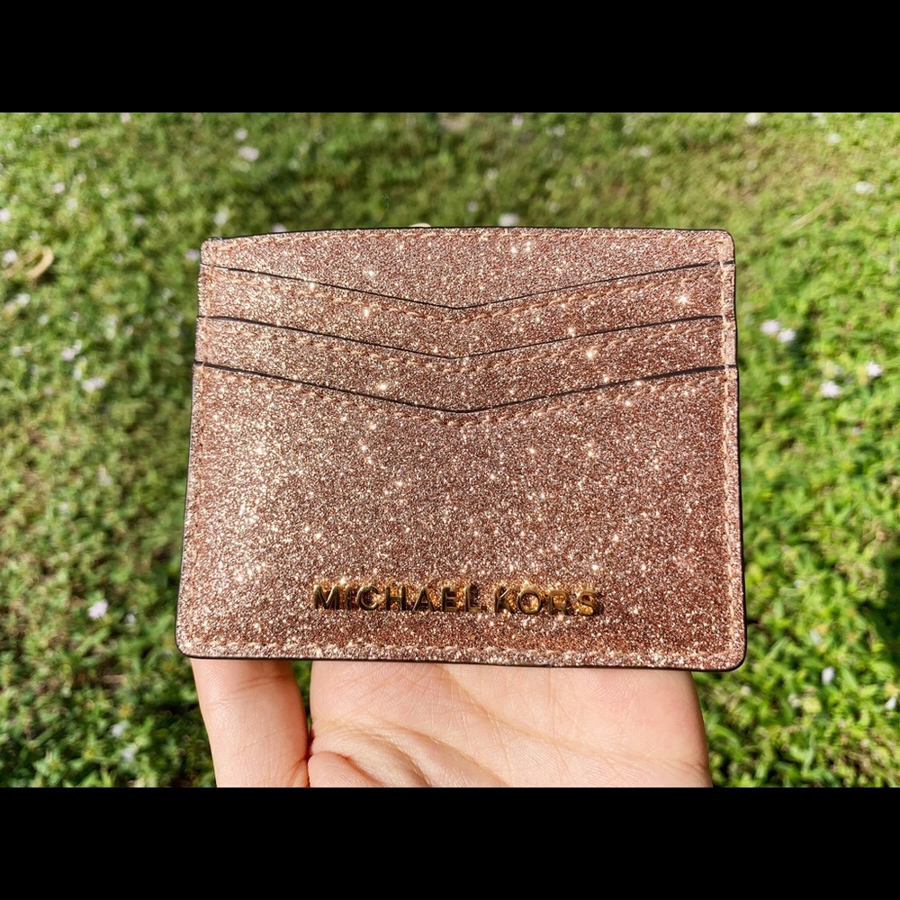 Gaby’sBags👛💕-NWT Michael Kors Glitter Cardholder - Picture 5 of 6